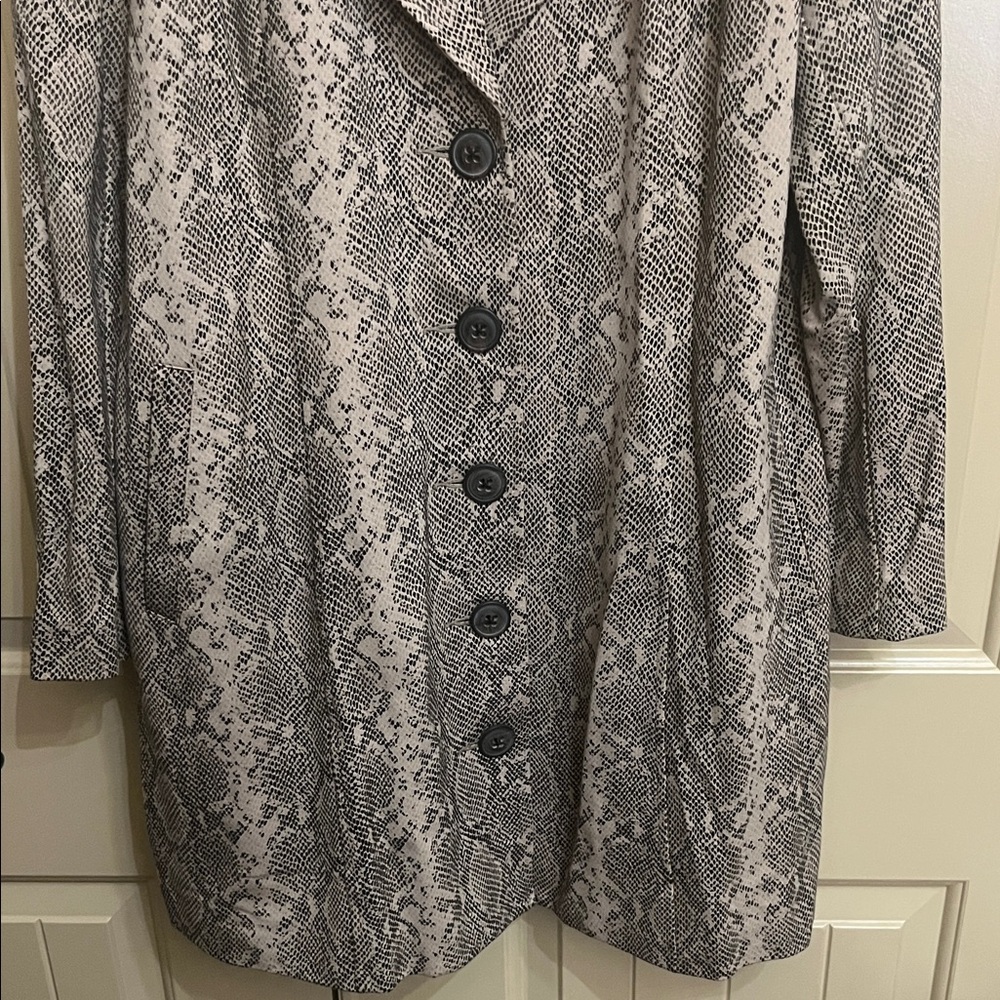 CAbi Snake-Print Button-Front Coat - Picture 4 of 12